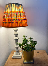 Load image into Gallery viewer, 25cm Pleated Sari Silk Lampshade - Orange