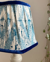 Load image into Gallery viewer, 15cm Pleated Lampshade - Hand Printed Blue
