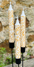 Load image into Gallery viewer, Hand Painted Gold Squiggles on Candles