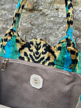 Load image into Gallery viewer, Scalloped Velvet Ikat Tote Bag