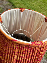 Load image into Gallery viewer, 41cm Scallop Edged Mustard & Burgundy Abstract Pleated Lampshade