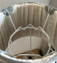 Load image into Gallery viewer, 25cm Pleated Grey Lampshade - Grey & White Cotton