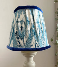Load image into Gallery viewer, 15cm Pleated Lampshade - Hand Printed Blue