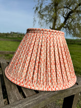 Load image into Gallery viewer, 41cm Pleated Coral Lampshade - Hand Block Printed Coral Orange