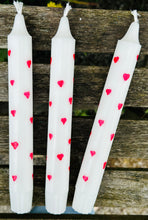 Load image into Gallery viewer, Hand Painted Red Heart Candles