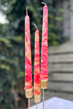 Load image into Gallery viewer, Dip Dye Dinner Candle - Red & Gold