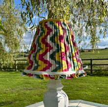 Load image into Gallery viewer, 42cm Pleated Rainbow Zig- Zag Frilly Ikat Lampshade