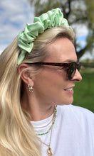Load image into Gallery viewer, Satin Scrunchie Headband - Lime Green
