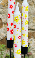 Load image into Gallery viewer, Hand Painted Red & Yellow Daisys on Candles