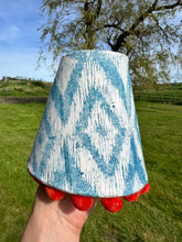 Load image into Gallery viewer, 14cm Rigid Lampshade - Hand Block Printed Blue