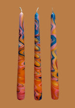 Load image into Gallery viewer, Dip Dye Dinner Candle - Blue, Pink & Orange