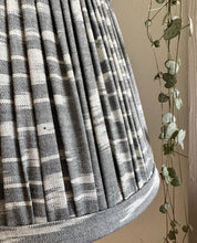 Load image into Gallery viewer, 25cm Pleated Grey Lampshade - Grey & White Cotton