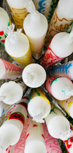 Load image into Gallery viewer, Hand Painted Blue & White Scallops on Candles