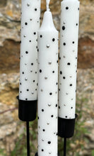 Load image into Gallery viewer, Hand Painted Black & Silver Dots on Candles