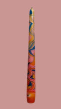 Load image into Gallery viewer, Dip Dye Dinner Candle - Blue, Pink & Orange