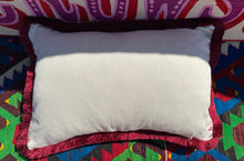 Load image into Gallery viewer, Velvet Ikat Fringe Cushion - Autumnal Stripes 🍁