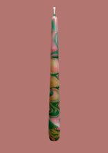 Load image into Gallery viewer, Dip Dye Dinner Candle - Green, Gold & Pink