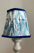 Load image into Gallery viewer, 15cm Pleated Lampshade - Hand Printed Blue