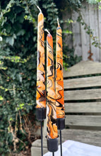 Load image into Gallery viewer, Dip Dye Dinner Candle - Black, Gold & Orange