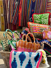 Load image into Gallery viewer, Scalloped Velvet Ikat Tote Bag