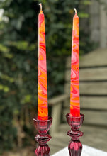 Load image into Gallery viewer, Dip Dye Dinner Candle - Red, Orange & Pink