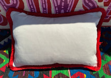 Load image into Gallery viewer, Velvet Ikat Fringe Cushion - Zebra 🦓