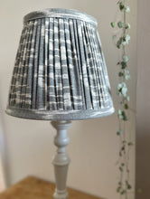 Load image into Gallery viewer, 25cm Pleated Grey Lampshade - Grey & White Cotton
