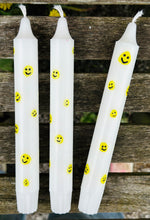 Load image into Gallery viewer, Hand Painted Smiley Face Candles