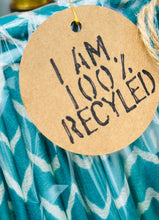 Load image into Gallery viewer, 57cm Green & White Zig- Zag Sari Pleated Lampshade