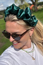 Load image into Gallery viewer, Satin Scrunchie Headband - Forest Green