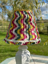 Load image into Gallery viewer, 42cm Pleated Rainbow Zig- Zag Frilly Ikat Lampshade