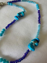 Load image into Gallery viewer, Phone Charm Blue Gemstone & Blue Glass Beads