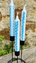 Load image into Gallery viewer, Hand Painted Blue & White Scallops on Candles