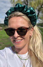 Load image into Gallery viewer, Satin Scrunchie Headband - Forest Green