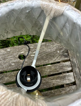 Load image into Gallery viewer, 22cm Pleated Green & Beige Sari Lampshade