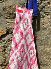 Load image into Gallery viewer, Children’s Apron Handprinted in Deep Pink with Navy Ties