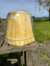 Load image into Gallery viewer, 26cm Pleated Yellow Lampshade, Frilly Base - Hand Block Printed Yellow