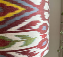 Load image into Gallery viewer, 30cm Silk Ikat Barrel Lampshade