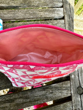 Load image into Gallery viewer, Wash Bag - Hand Block Printed Pink with Pink Zip