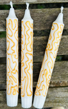 Load image into Gallery viewer, Hand Painted Gold Squiggles on Candles