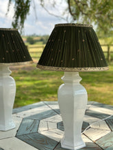 Load image into Gallery viewer, 42cm Pleated Sari Forest Green Lampshade