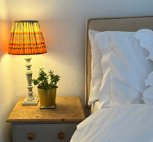 Load image into Gallery viewer, 25cm Pleated Sari Silk Lampshade - Orange