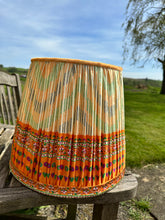 Load image into Gallery viewer, 35cm Pleated Sari Straight Empire Lampshade- Oranges