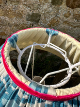 Load image into Gallery viewer, 46cm Pleated Blue & White Ikat Lampshade