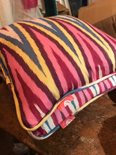 Load image into Gallery viewer, Rainbow Cotton Ikat Small Cushion - 35 x 35cm