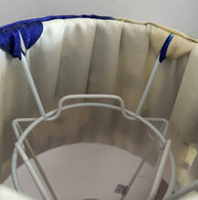 Load image into Gallery viewer, 25cm Pleated Cobalt Blue Ikat Silk Lampshade