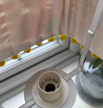 Load image into Gallery viewer, 26cm Silk Ikat Pleated Lampshade - Red, Green & Yellow Pom Pom Trim