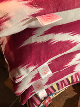 Load image into Gallery viewer, Pink Cotton Chevron Ikat Cushion - 35 x 35cm