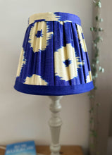 Load image into Gallery viewer, 25cm Pleated Cobalt Blue Ikat Silk Lampshade