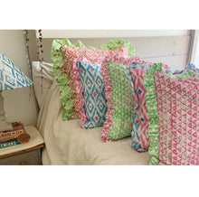 Load image into Gallery viewer, Hand Block Printed Frilly Cushion - 50 x 50cm